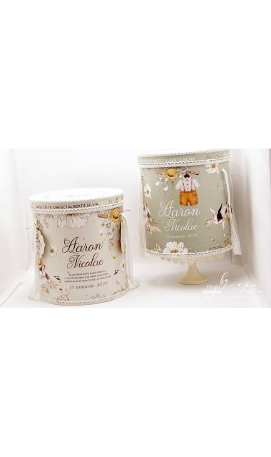 Botanical trusou botez cu iepurii flori si crengute de salvie Rabbit Sage 34